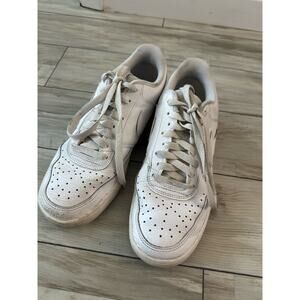 Nike Sneakers Women's 8 Triple White Court Vision Low Leather Casual Sporty